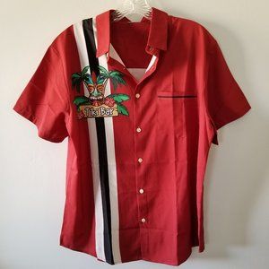 Men's Button Down Short Sleeve Front Pocket Tiki Bar Shirt Size Med.